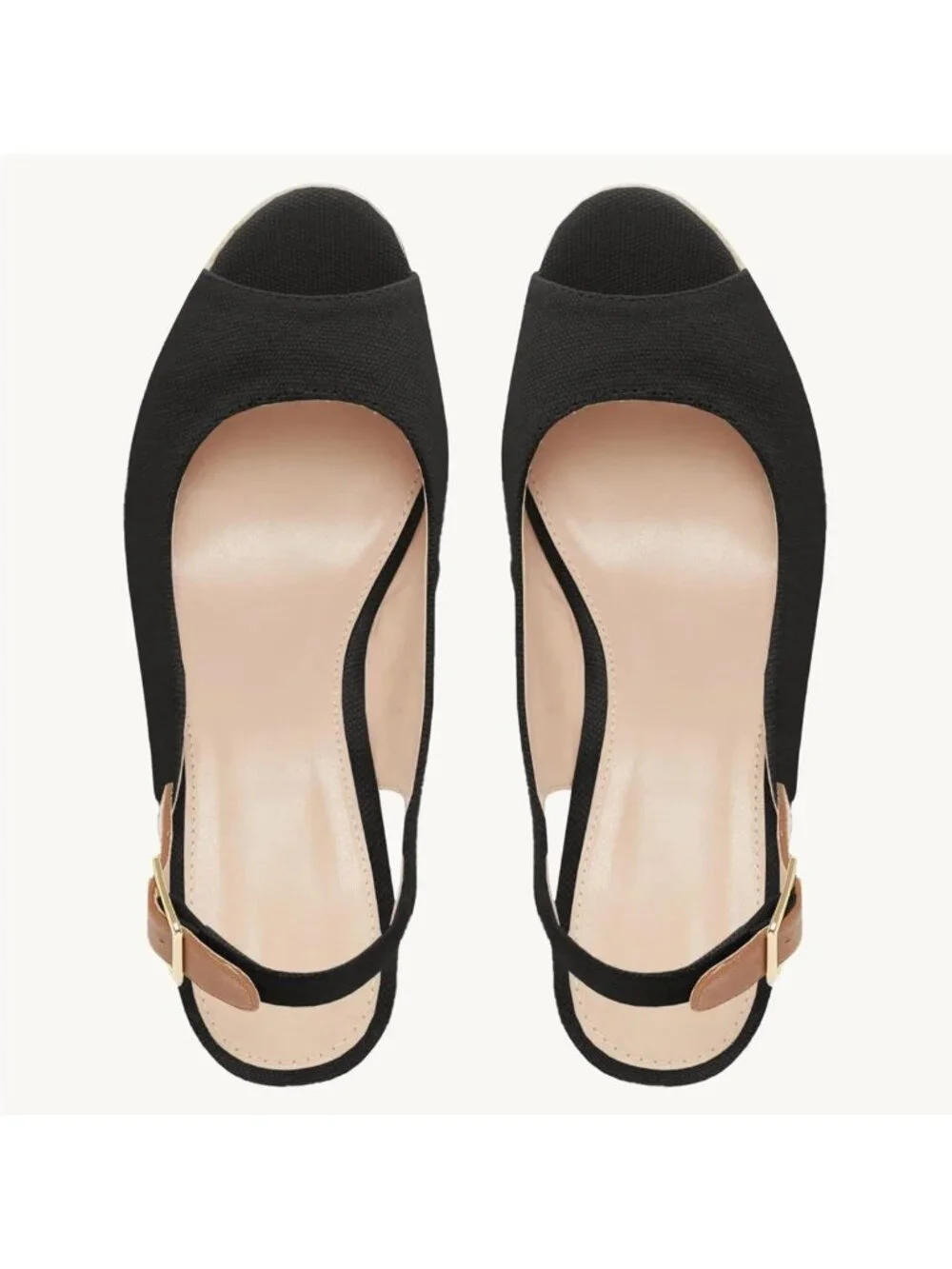 Comfortable Summer Wedge Sandals - Peep Toe Espadrilles with Ankle Strap, Dressy